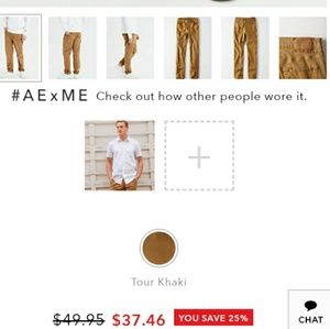 Mens American Eagle Straight Pants Kakis